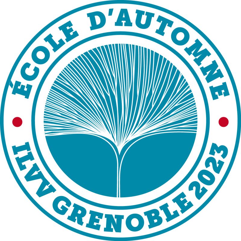 Logo de l'ILVV entouré d'un bandeau où il est inscrit : Ecole d'automne ILVV Grenoble 2023