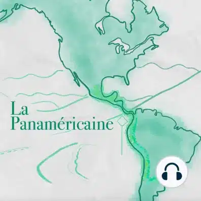 Image du continent américain avec le texte "La Panaméricaine"